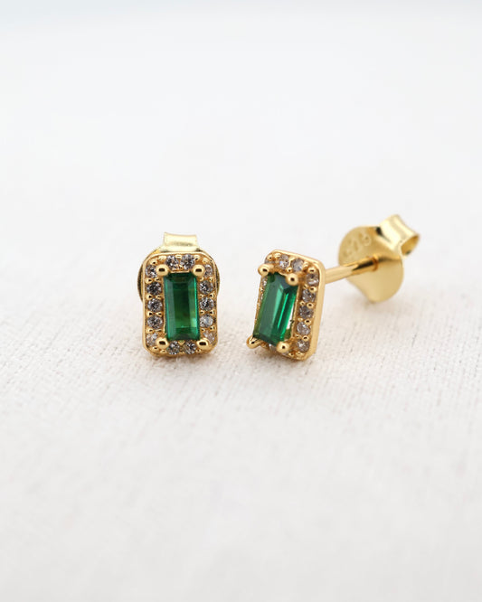 Mini studs tipo esmeralda